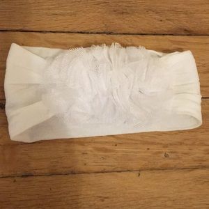 White baby girl headband newborn